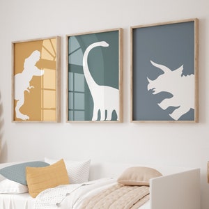 Dinosaur Prints for Boys Room, Dinosaur Wall Art, Dinosaur Decor, Set of 3 Printables, Toddler Room Decor, Toddler Wall Art, Dino Decor