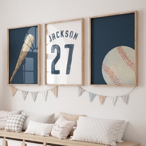 Baseball Prints, Baseball Jersey Print, Custom Name, Baseball Wall Art, Boys Room Decor, Nursery Printable, Baseball Wall Art