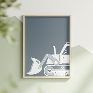 Bulldozer Nursery Print: Construction Vehicle Wall Art (Digital Download)
