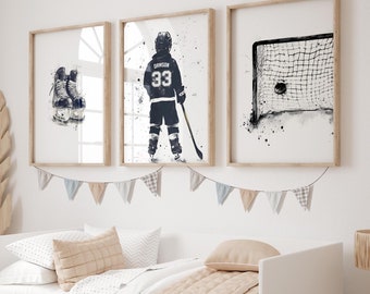 Hockey Prints Set of 3: Custom Name & Number (Digital Download)
