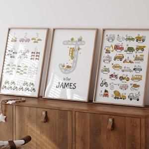 Personalized Transportation Alphabet Print: Educational Nursery Decor (Digital Download)