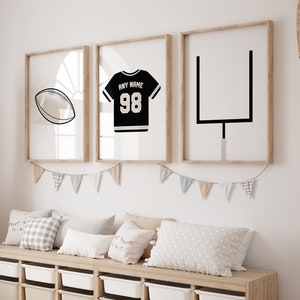 Football Jersey Print, Football Nursery, Sports Bedroom Decor Boys, Football Artwork, Sports Themed Kids Playroom, Digital Download