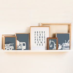 Construction Nursery, Construction Decor, Nursery Wall Art, Kids Room Decor, Set of 5 Prints, Digital Download