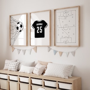 Personalized Soccer Prints, Minimalist Nursery Wall Art, Boys Bedroom Soccer Decor, Soccer Poster for Kids, Soccer Jersey Name, Printable