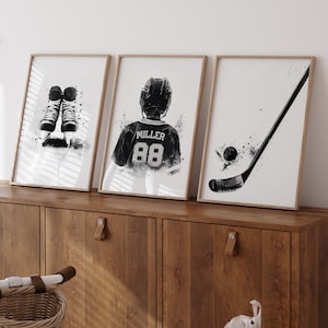 Personalized Hockey Art Prints: Boys Sports Room Decor (Digital Download)