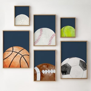 Watercolor Sports Balls Nursery Art Prints (Digital Download)