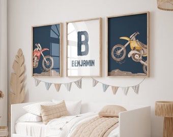 Dirt Bike Room Decor, Boys Wall Art, Motocross Prints, Set of 3 Poster, Boys Bedroom Decor, Dirt Bike Prints, Digital Download