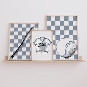 Personalized Baseball Art Prints: Custom Jersey, Sports Nursery Decor (Digital Download)