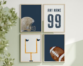Láminas artísticas de fútbol en acuarela: Decoración para habitación de niño (Descarga digital)