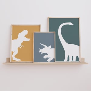 Dinosaur Prints for Boys Room, Dinosaur Wall Art, Dinosaur Decor, Set of 3 Printables, Toddler Room Decor, Digital Download