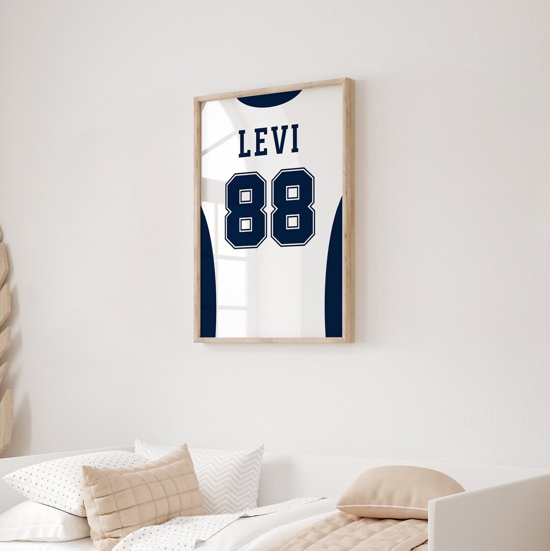 Jersey Name Wall Art, Boys Room Decor, Football Print, Football Decor ...