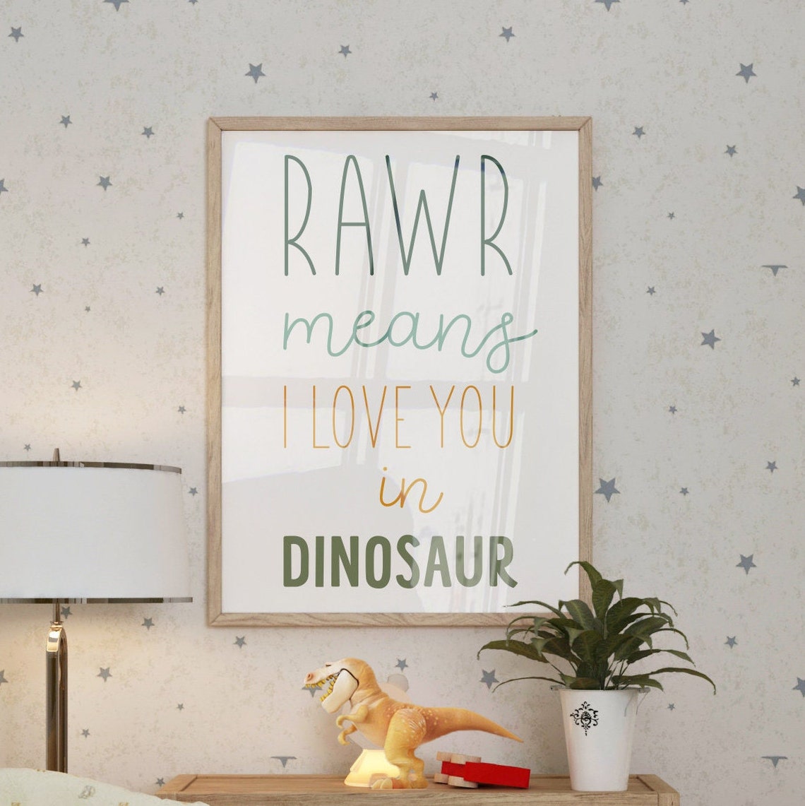 Nursery Wall Art Dino Quotes Set of 2 Printables Playroom - Etsy