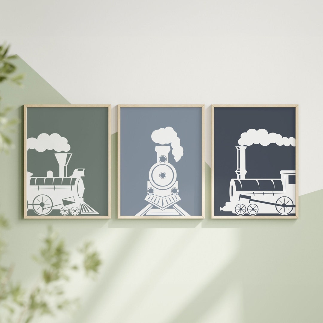 Train Prints, Steam Trains Wall Art, Train Nursery Decor ...