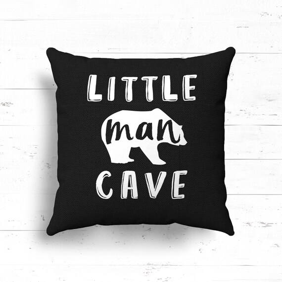 Nursery Decor Boy Little Man Cave Kid Throw Pillow Cover Etsy