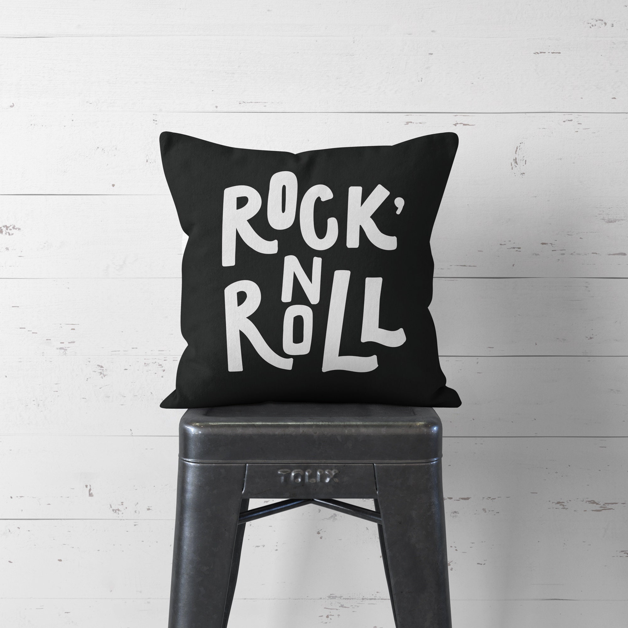 Rock n roll Black pillow cover Nursery decor boy Monochrome Etsy