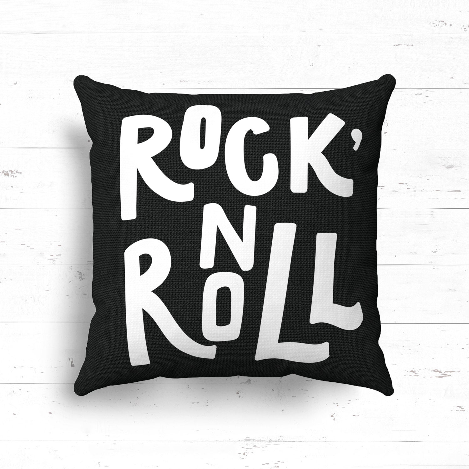 Rock n roll Black pillow cover Nursery decor boy Monochrome Etsy