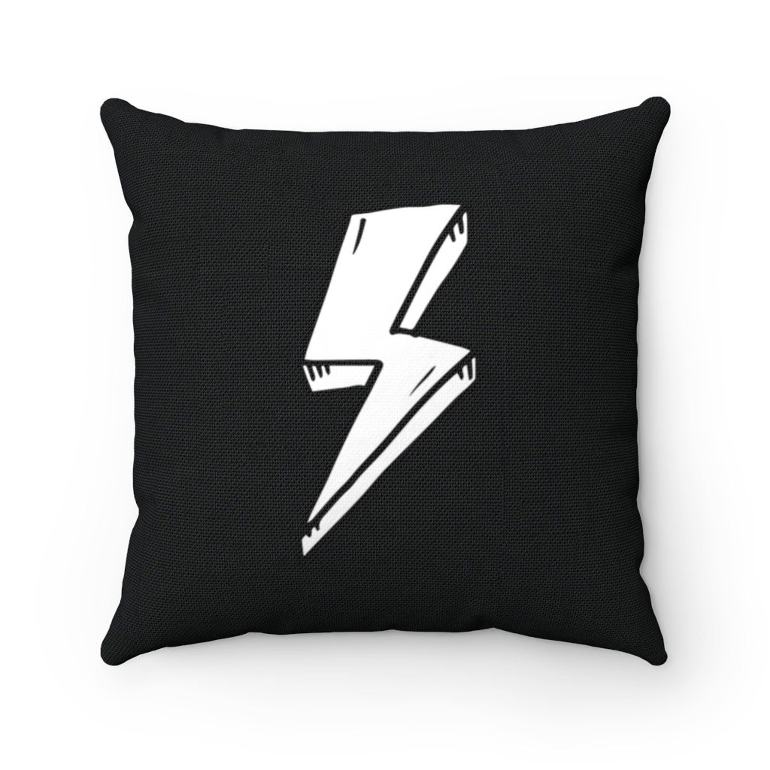 Lightning Bolt Pillowcase Black Pillow Cover Monochrome Etsy