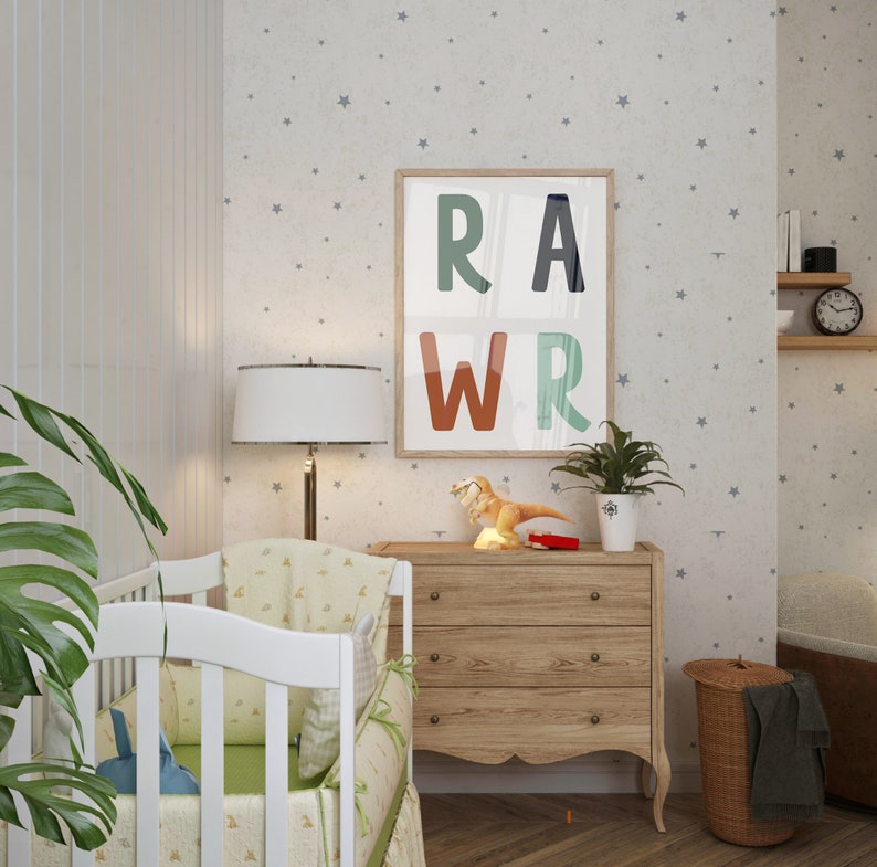 Dinosaur Bedroom Wall Art Nursery Prints Dino Printables Etsy