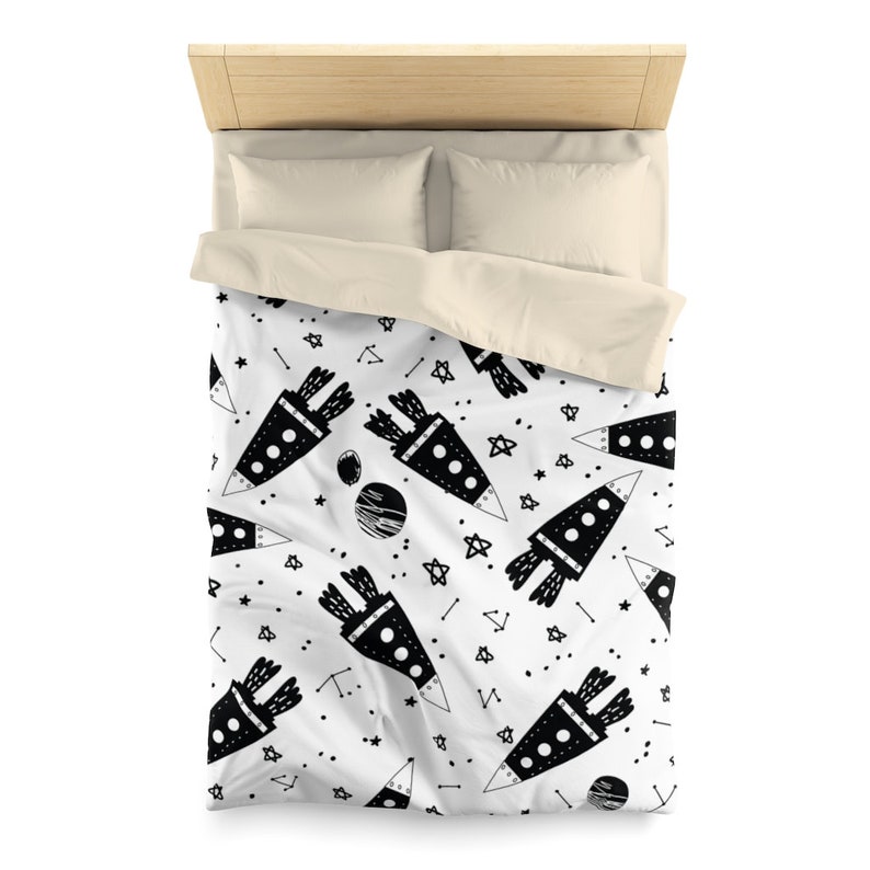 Space Boys Bedding Twin Size Duvet Cover Outer Space Boys Etsy