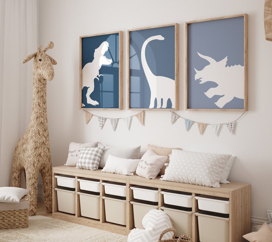 Dinosaur Prints, Toddler Wall Art, Kids Room Wall Decor, Set of 3 ...