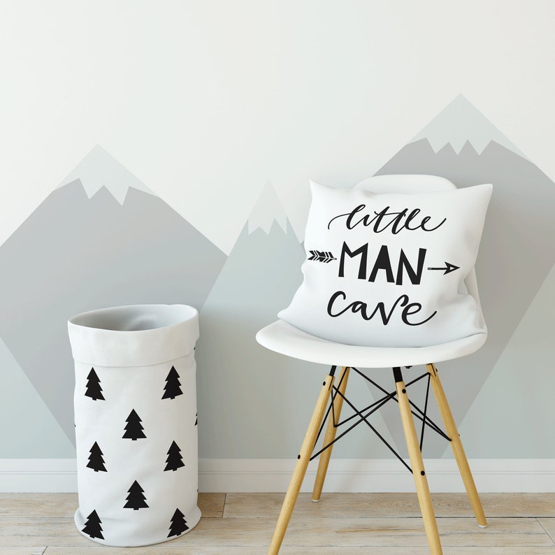 Little Man Cave Throw Pillow Cover Baby Boy Nursery Etsy