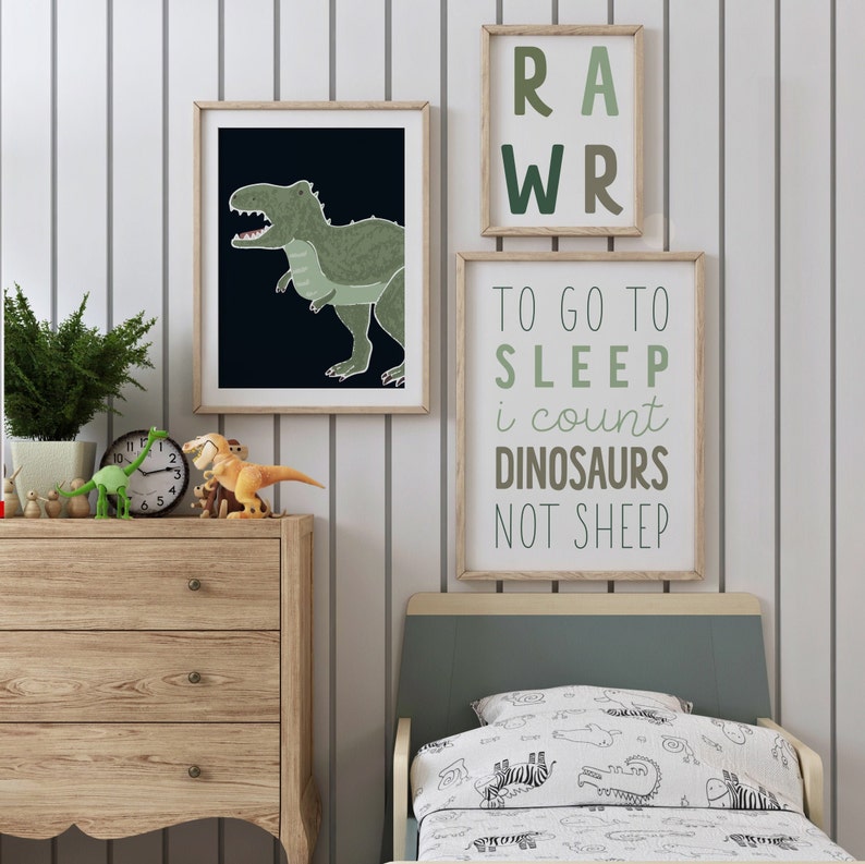 Set of 3 Dinosaur Nursery Wall Art Nursery Printables Etsy