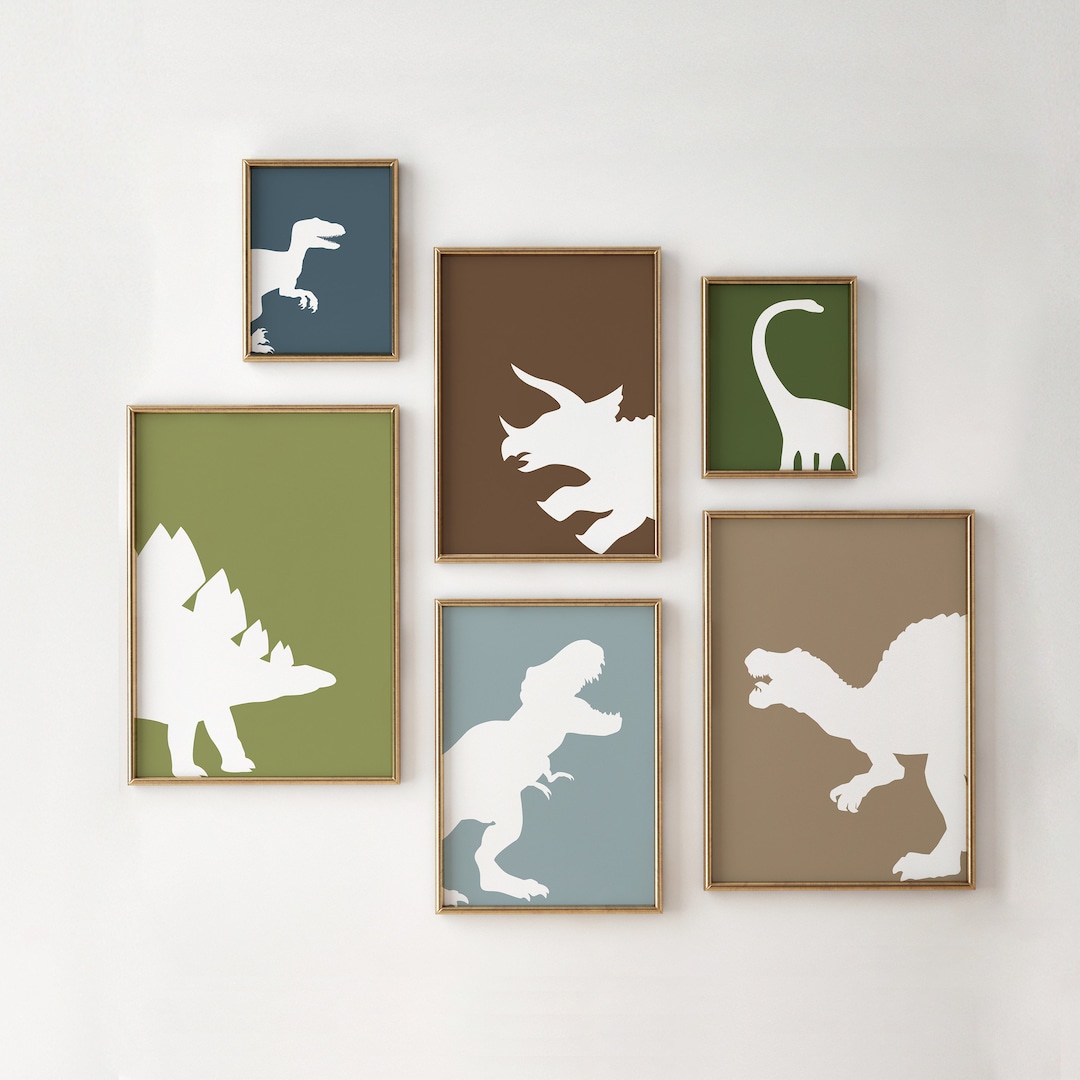 Dinosaur Nursery Prints: Set of 6, Kids Room Decor (digital Download ...