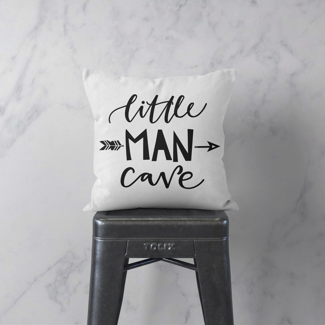 Little Man Cave Throw Pillow Cover Baby Boy Nursery Etsy