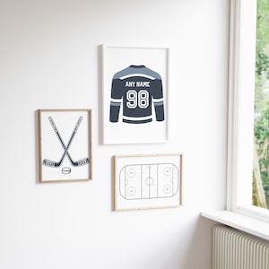 Arte de parede de hóquei, decoração de quarto de meninos, impressões de hóquei, decoração de hóquei, pôster de hóquei no gelo, arte de hóquei, berçário de hóquei, download digital