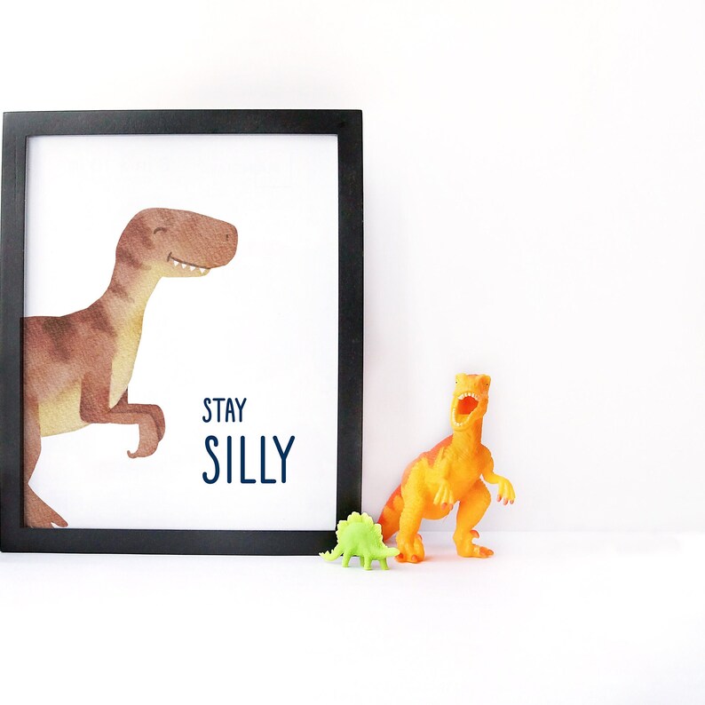 Set of 6 Dinosaur Nursery Print Baby Room Wall Art Dino - Etsy