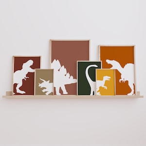 Dinosaur Printable Wall Art Set, Dinosaur Decor, Prints for Toddler, Gift for Toddler, Kids Room Wall Art, Digital Download