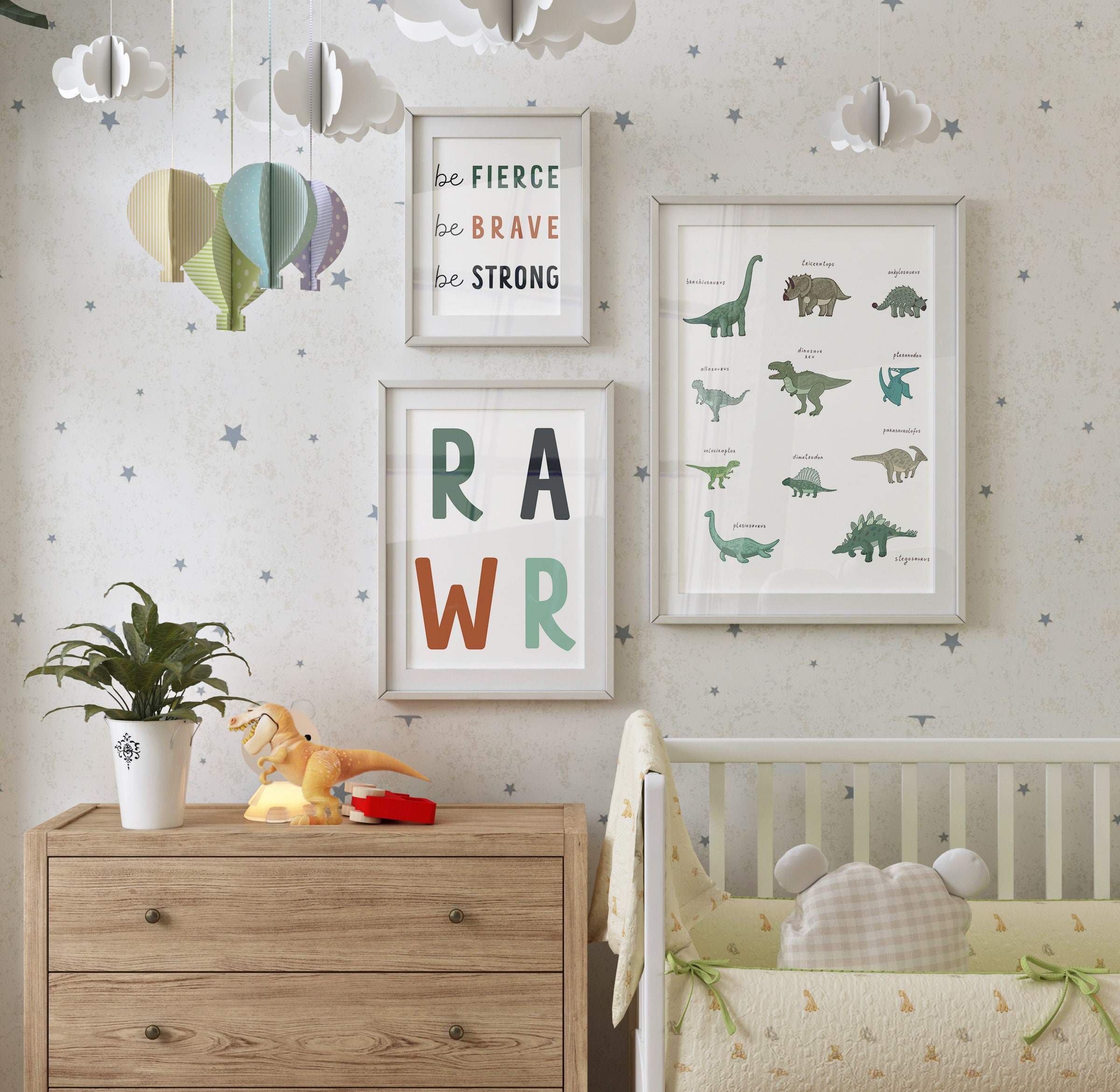 Dinosaur Bedroom Wall Art Nursery Prints Dino Printables - Il Fullxfull.2650010419 Ag69