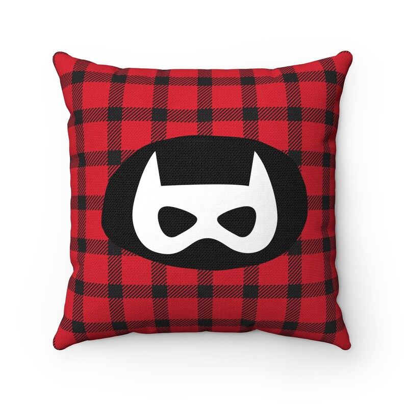 Buffalo plaid baby Farmhouse pillow Woodland boys room Woodland nursery boy Superhero pillowcase