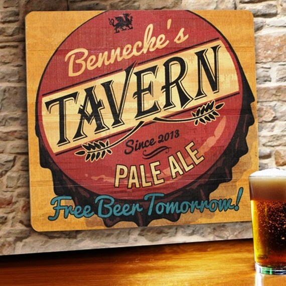 Personalized Wood Tavern Bar Signs Man Cave Image 0