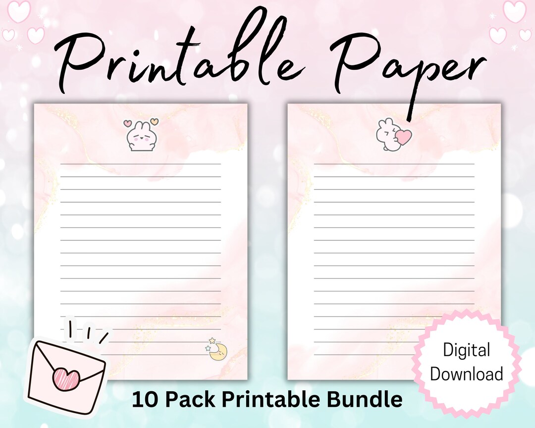 Digital Girl's Stationery Printable Note Paper Download - Etsy