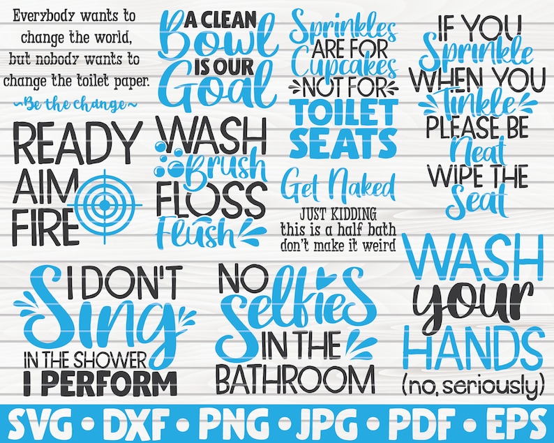 Download Funny Bathroom Quotes SVG Bundle 40 designs Cut File | Etsy