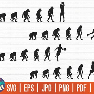 Evolution of Men SVG, Digital File, Human Evolution Vector