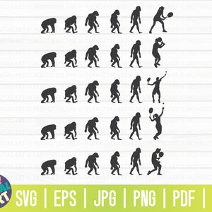 Tennis Evolution Silhouetten SVG Bundle / Tennis SVG / geschnittene Datei / Cliparts / Printable / Vektoren / Aufkleber / kommerzielle Nutzung