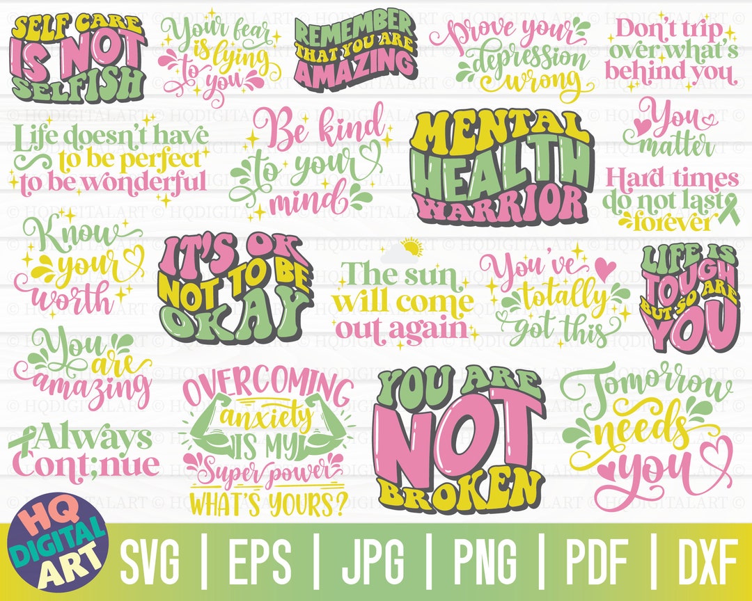 Mental Health Awareness SVG Bundle THREE / Inspirational Bundle SVG ...