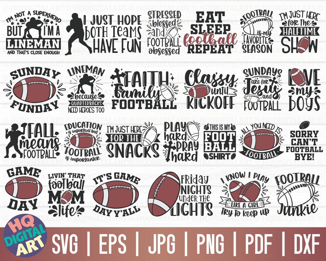 Football SVG Bundle Two / Football Mom SVG / Football T-shirt SVG / Cut ...