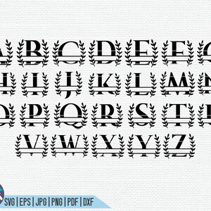 Split Monogram Alphabet Bundle SVG / Split Monogram Frame Alphabet ...
