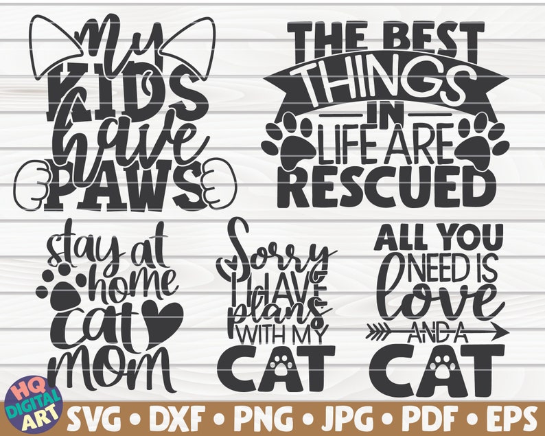 Download Cat Mom Quotes SVG Bundle 20 designs Pet Mom Cut File | Etsy