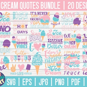 Ice Cream SVG Bundle / Ice Cream SVG / Summertime SVG / Free Commercial Use / Cut Files for Cricut / cliparts / printable / vector