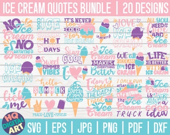 アイスクリーム SVG バンドル / アイスクリーム SVG / サマータイム SVG / 商用無料 / Cricut 用カット ファイル / クリップアート / 印刷可能 / ベクター