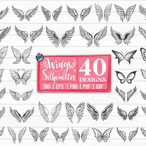 Flügel Silhouetten SVG Bundle / geschnittene Datei / Cliparts / Printable / Vektoren / Aufkleber / kommerzielle Nutzung / Instant download