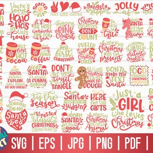 Lustige Weihnachts Sprüche SVG Bundle / 40 Designs / Urlaub T-Shirt Designs / Cricut / Silhouette Studio / Cut File | Clipart | Druckbar