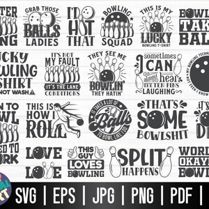 Paquete SVG de bolos / Bolos PNG / Jugador de bolos SVG / Cortar archivos para Cricut / Camiseta de bolos divertida svg / Amante de los bolos svg / Bowler svg