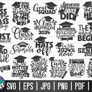 Pacote de citações de formatura SVG / SVG de formatura / Uso comercial gratuito / Arquivos de corte para Cricut / clipart / imprimível / vetor / download instantâneo