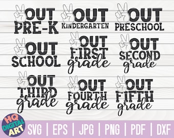 Peace out school SVG Bundle / Last day of school SVG / End of School /  Free Commercial Use / Cut Files for Cricut / Instant Download