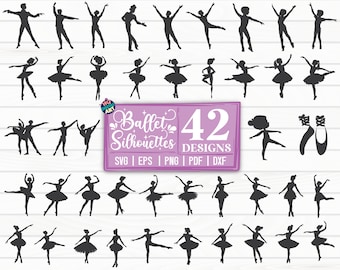 Ballet Silhouettes SVG Bundle/ Ballerina SVG / Cut File / Cliparts / Printable / Vectors / Decal / Commercial use / Instant download